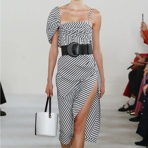 Carolina Herrera Corseted Striped Dress